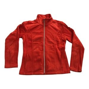 Estudio Misses Size Small Orange Fleece Jacket Sweatshirt Full Zipper 217